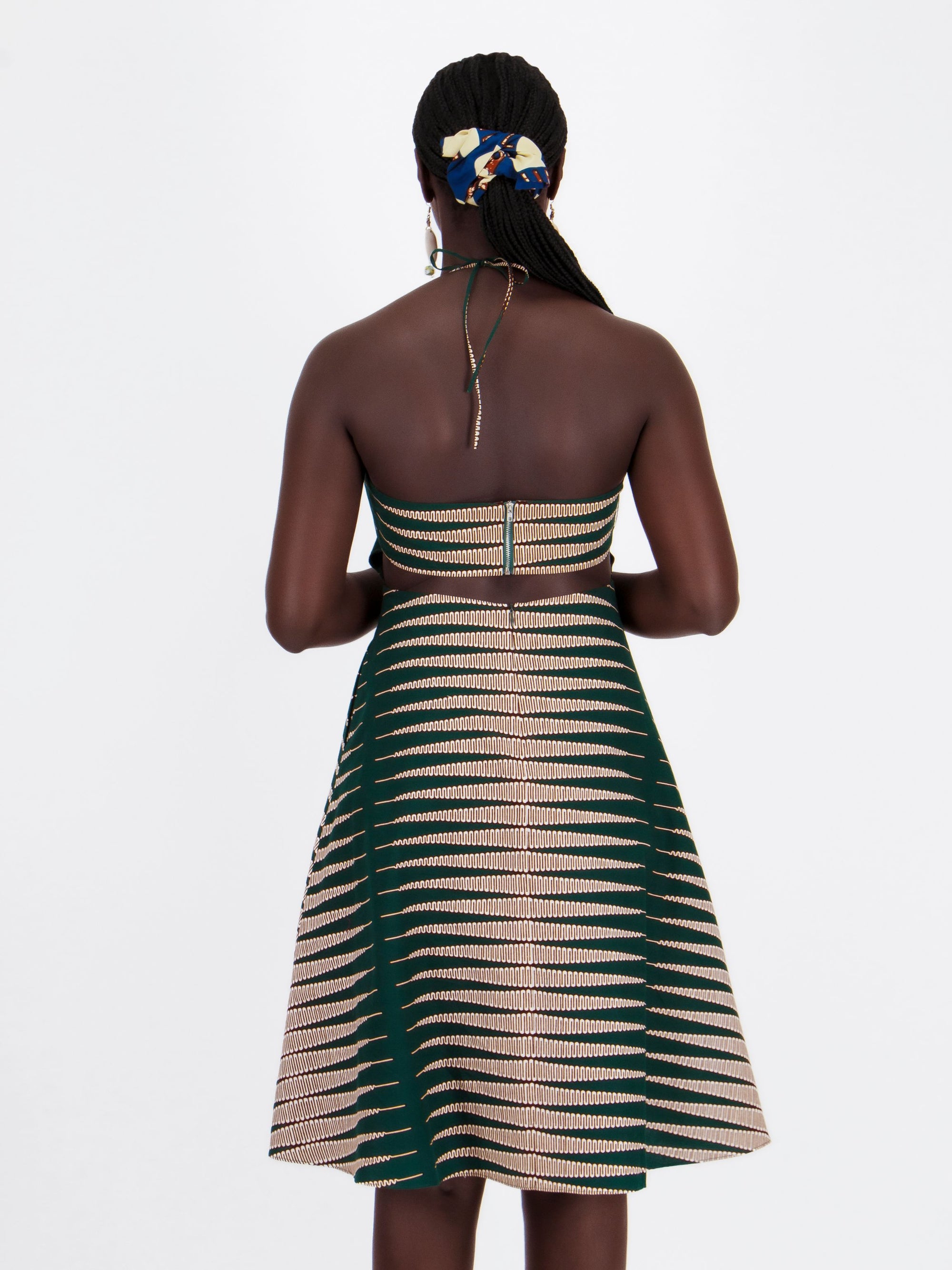 Green Halter Midi Dress