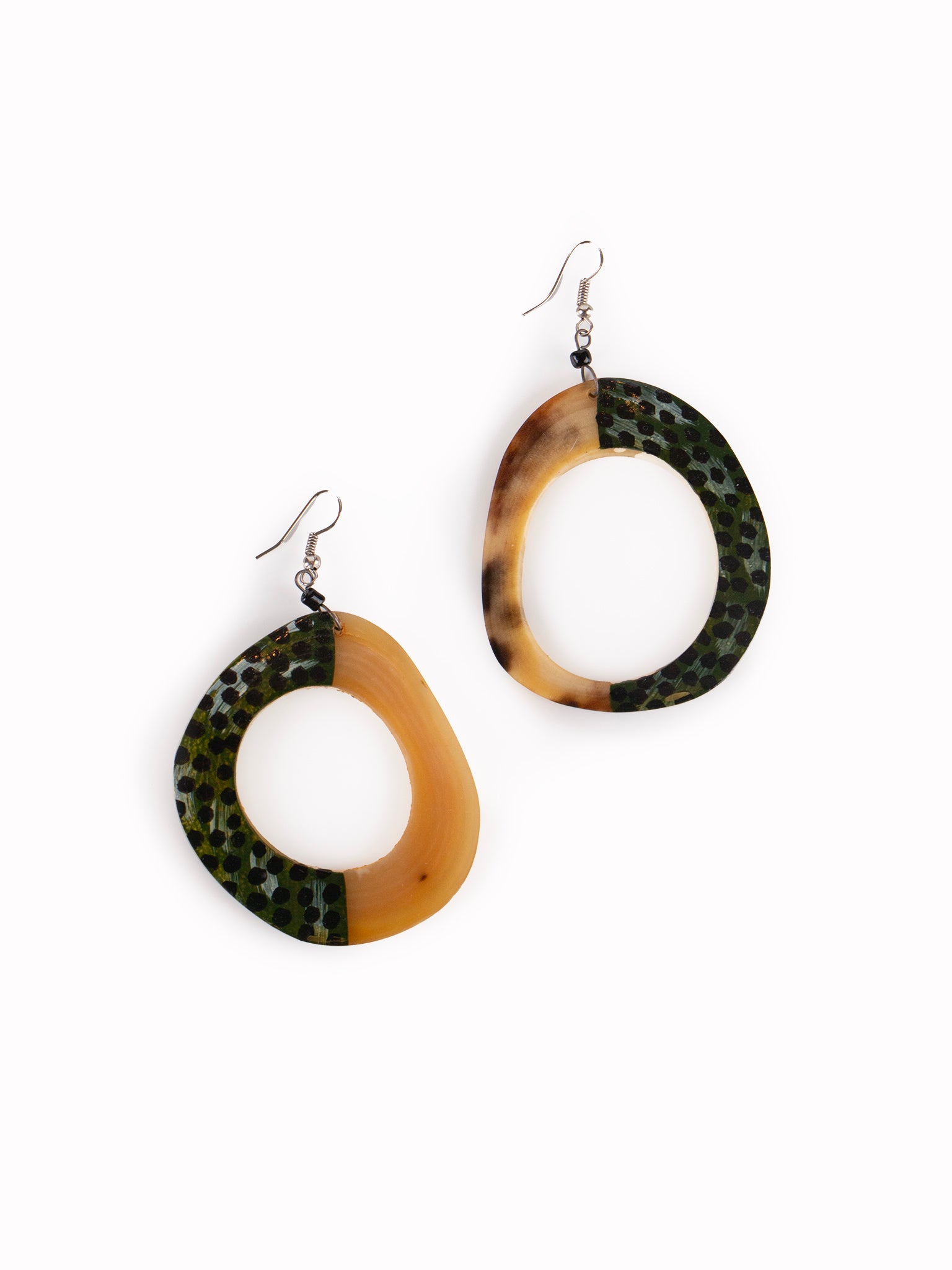 Olive & Amber Oval Earrings