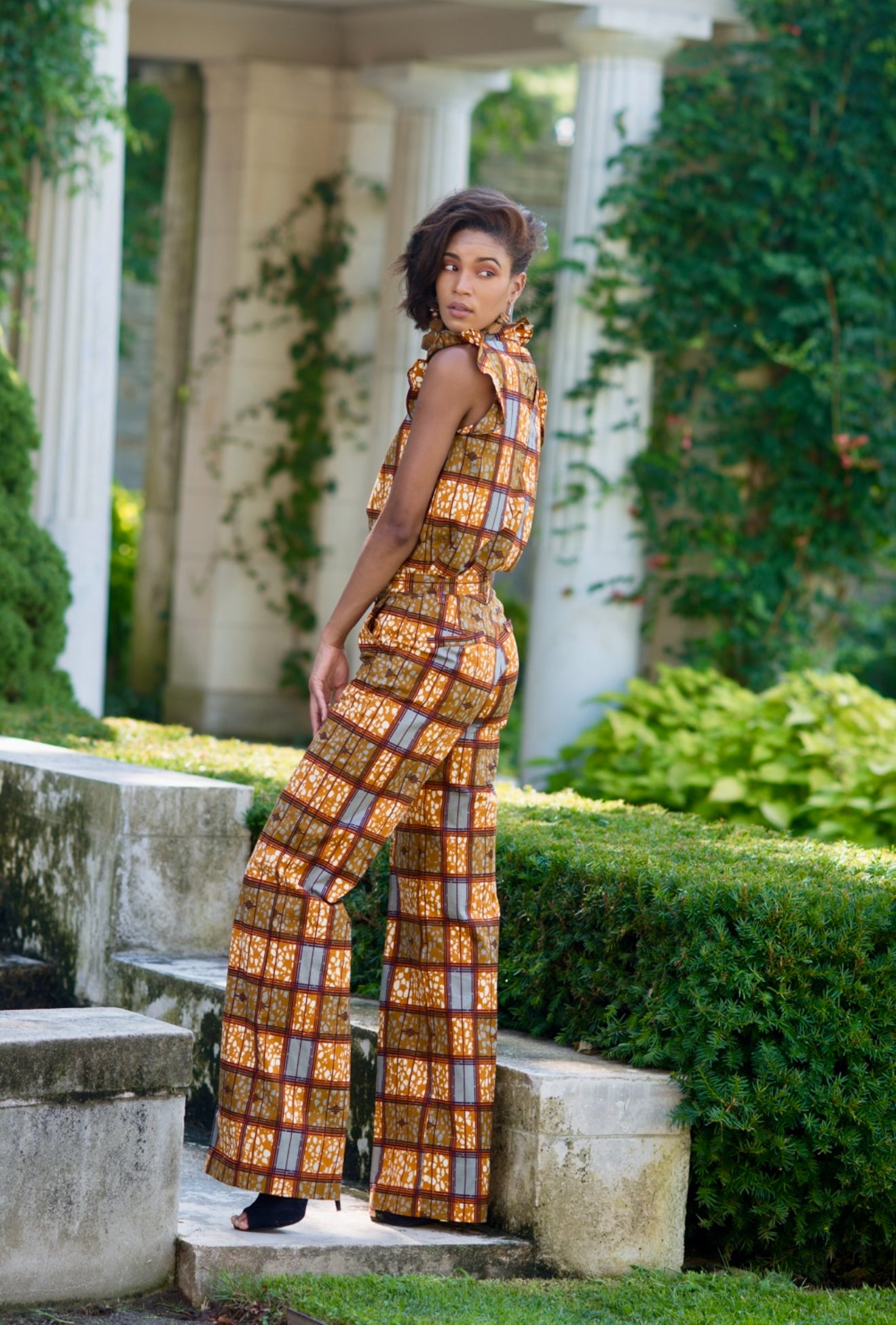 Amber Grid Tailored Pants