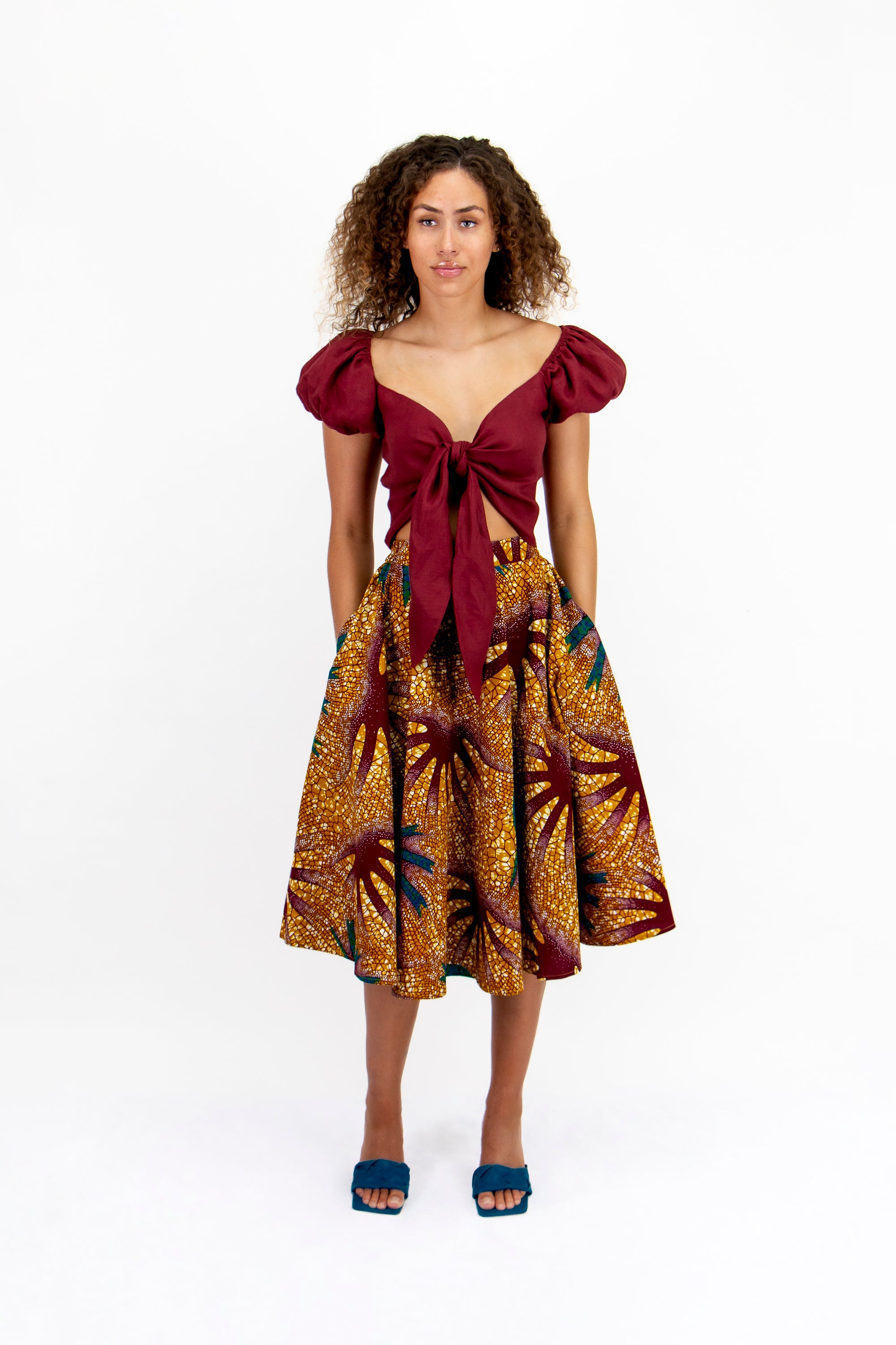 Golden Burst Midi Skirt