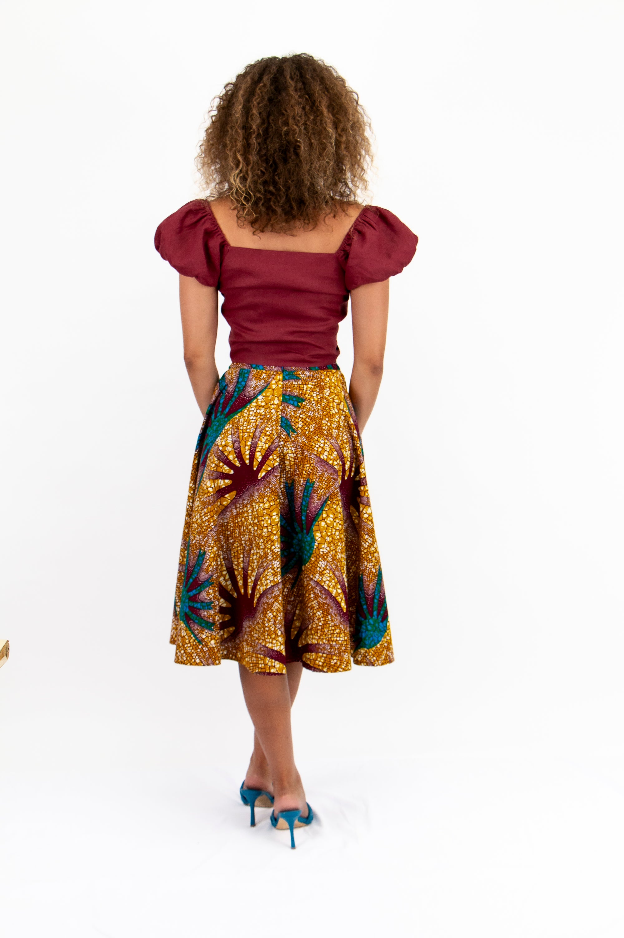 Golden Burst Midi Skirt