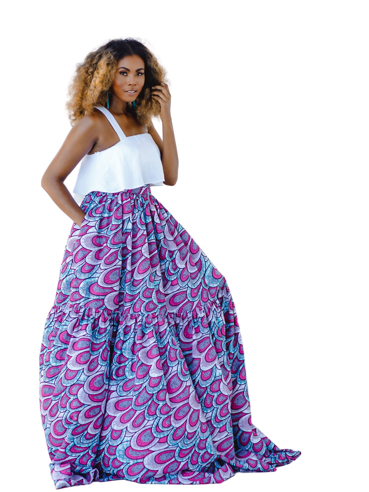 Peacock Garden Tiered Maxi