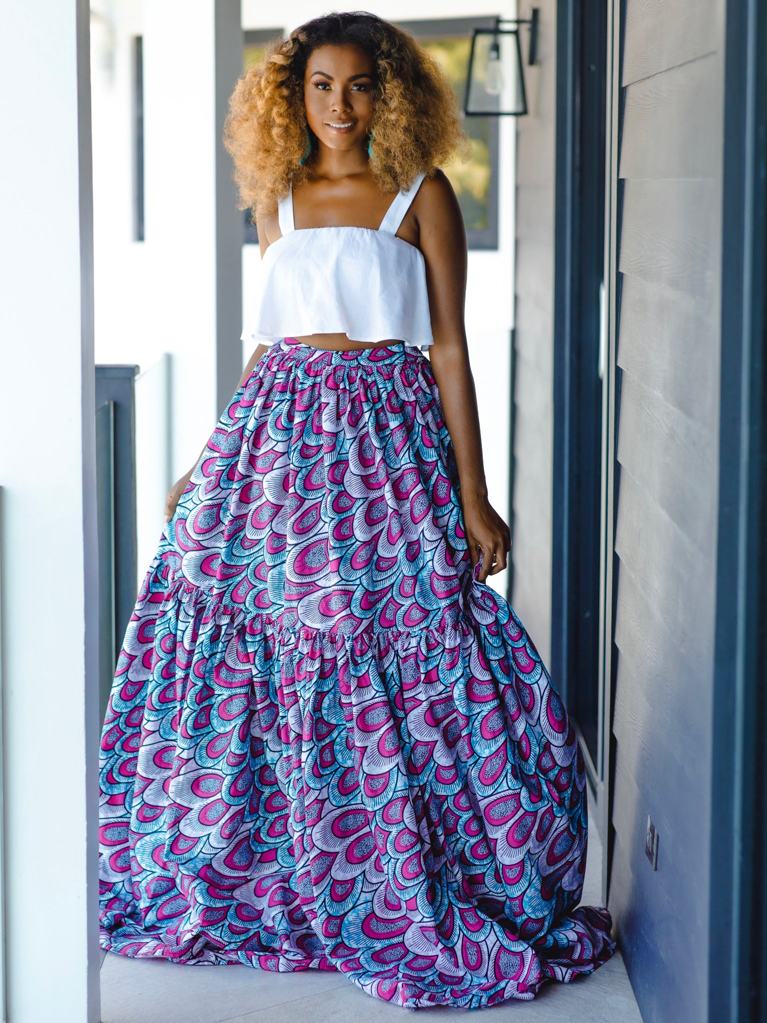 Peacock Garden Tiered Maxi