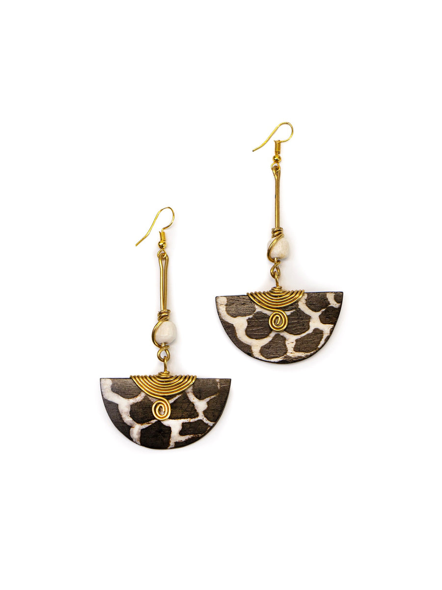 Grey Leopard Gem Earrings