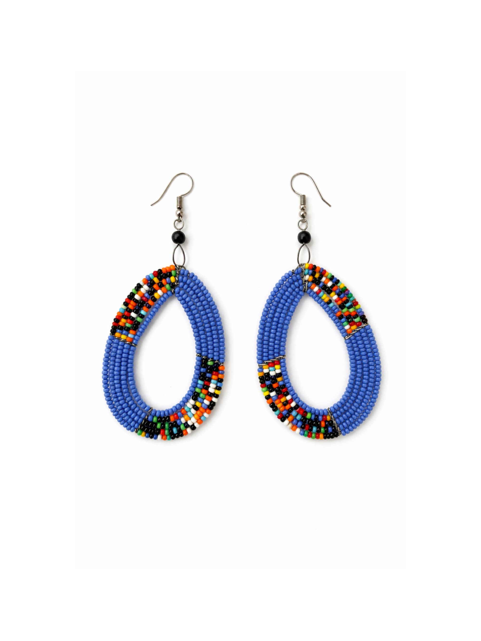 Coral Key Beaded Drop Earrings