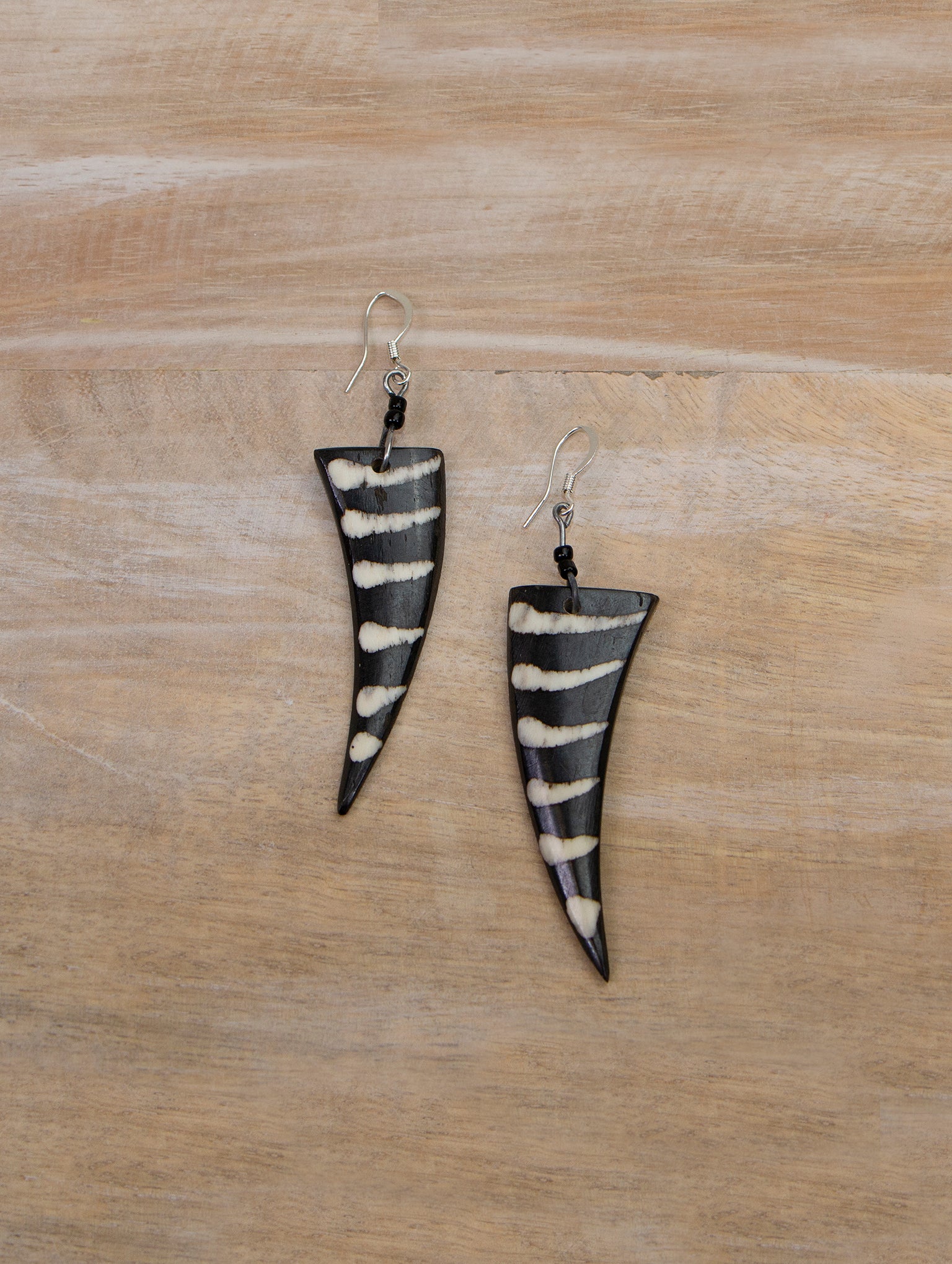 Kauai Earrings: Striped Tooth