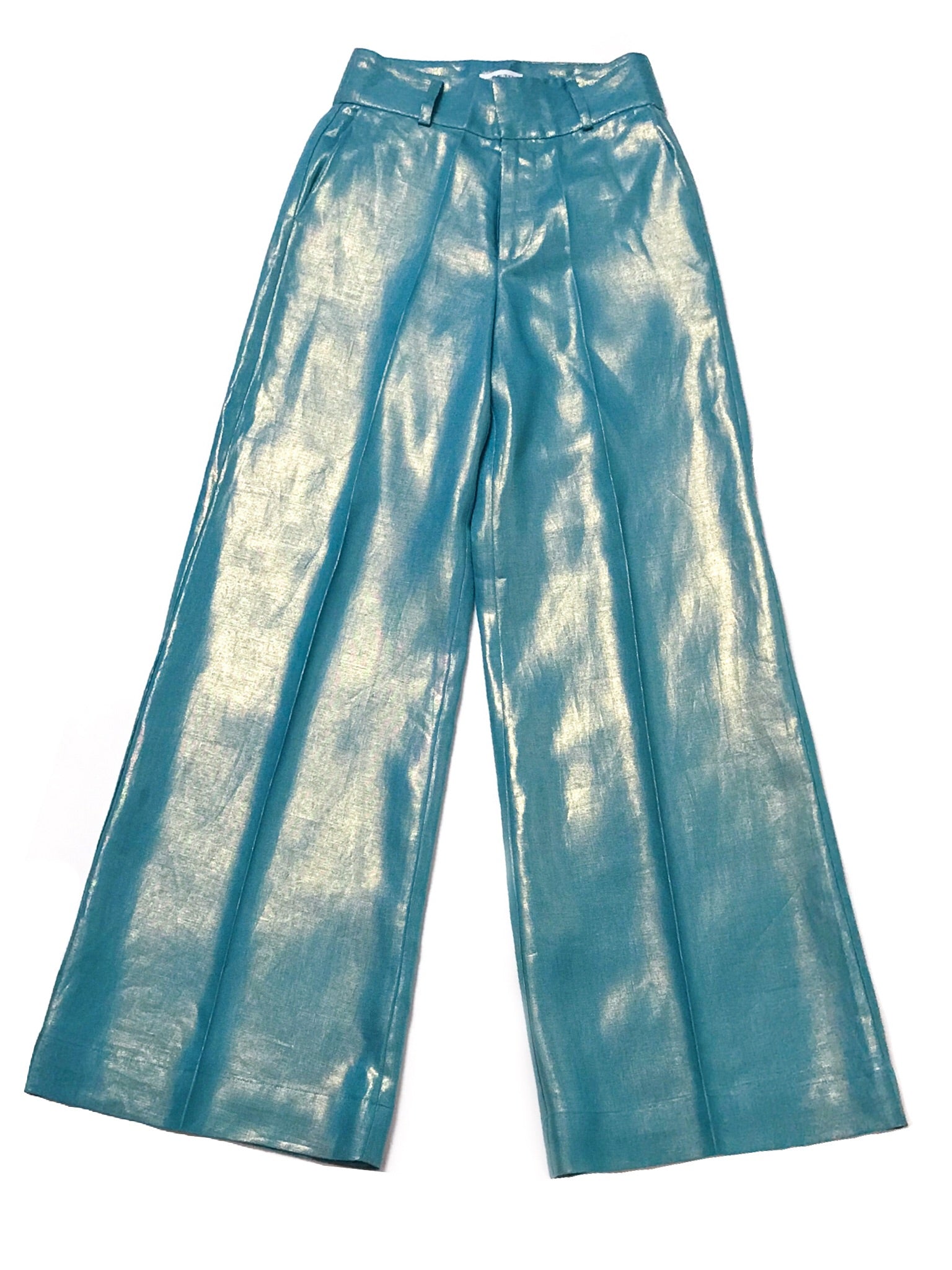 Thompson Linen Trousers: Teal - Chen Burkett New York