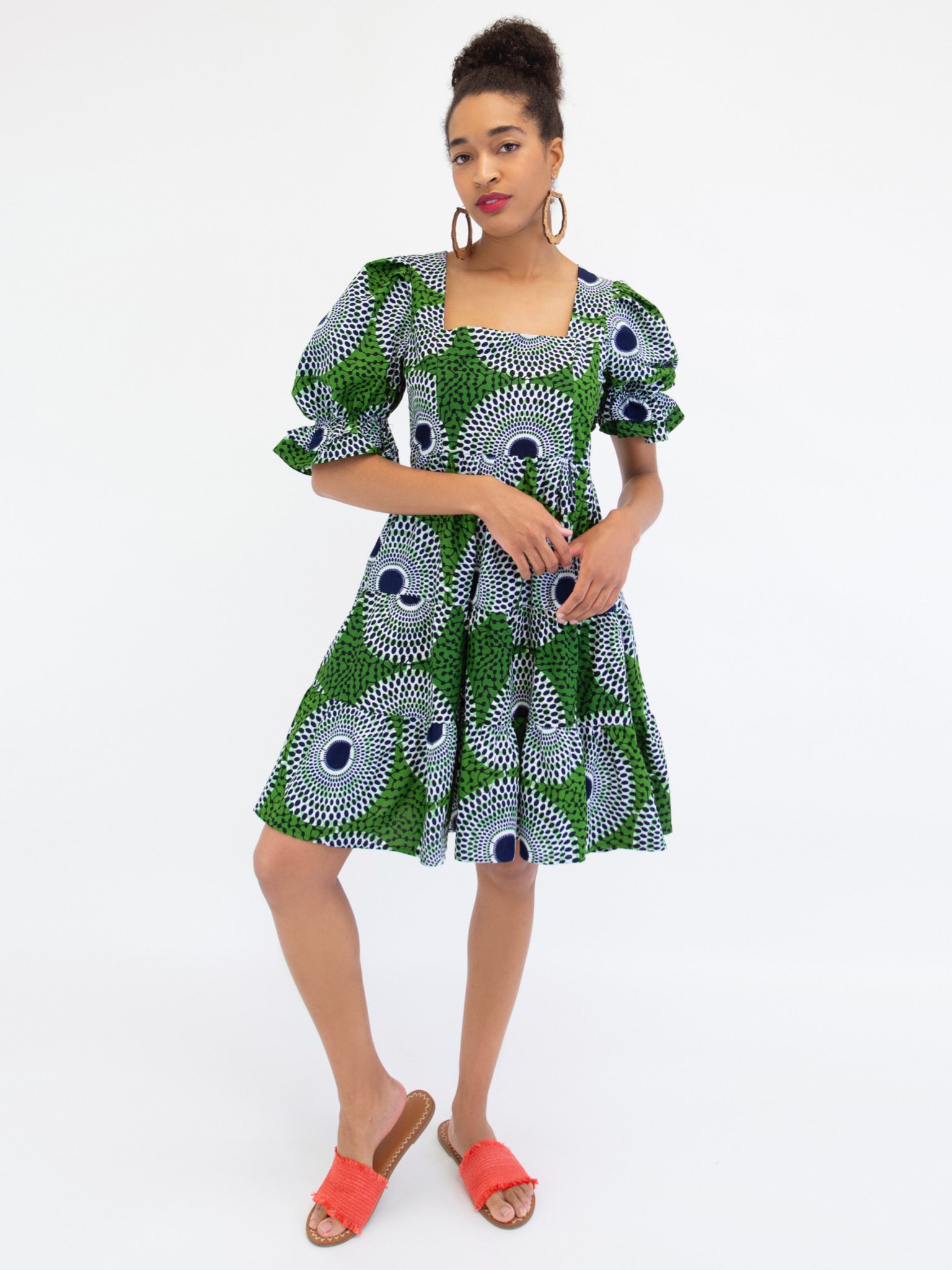 Summer Batik Dress: Green